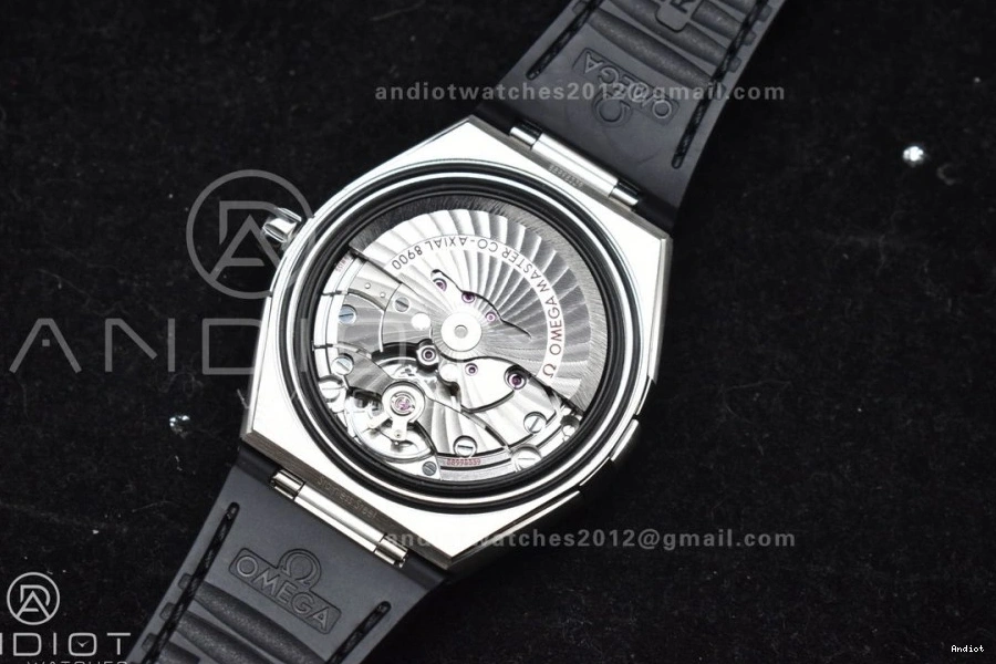 Black SS Black Black 1:1 VSF Strap Super Gummy Best Edition Ceramic on A8900 Clone Dial Constellation 0428